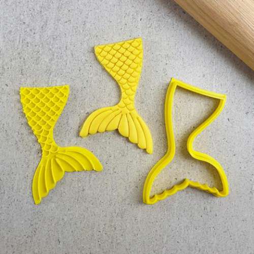 Cookie Stamp Embosser and Cutter - Mermaid Tail - Click Image to Close